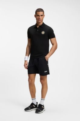 Hugo Boss Cotton-piqué polo shirt with tennis artwork - Image 3