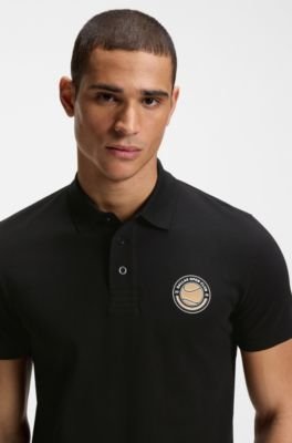 Hugo Boss Cotton-piqué polo shirt with tennis artwork - Image 2