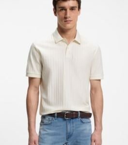 Hugo Boss Striped cotton polo shirt with tipping
