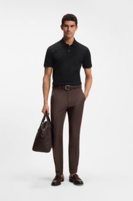 Hugo Boss Geometric-jacquard polo shirt in cotton - Image 3