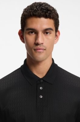 Hugo Boss Geometric-jacquard polo shirt in cotton - Image 2