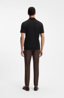 Hugo Boss Geometric-jacquard polo shirt in cotton - Image 4
