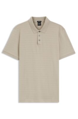 Hugo Boss Geometric-jacquard polo shirt in cotton - Image 10