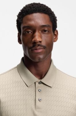 Hugo Boss Geometric-jacquard polo shirt in cotton - Image 7