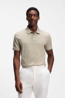 Hugo Boss Geometric-jacquard polo shirt in cotton - Image 6