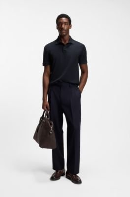 Hugo Boss Geometric-jacquard polo shirt in cotton - Image 13
