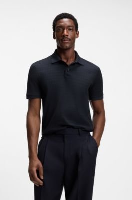 Hugo Boss Geometric-jacquard polo shirt in cotton - Image 11