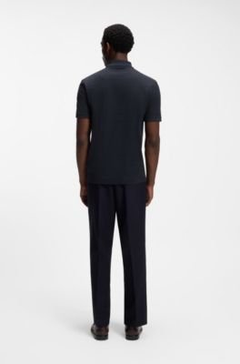 Hugo Boss Geometric-jacquard polo shirt in cotton - Image 14