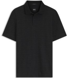 Hugo Boss Cotton polo shirt with two-tone jacquard