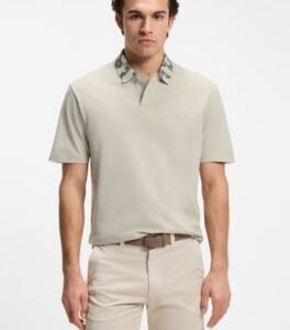 Hugo Boss Relaxed-fit polo with jacquard collar